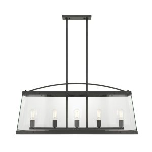 Colair 5 Light Industrial Pendant Black - COLAIR PE5-BK