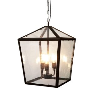 Melrose Industrial 3 Light Pendant Black - ELHK2128