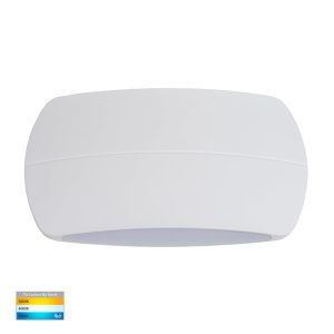 Cara 6W 240V Up & Down LED Wall Pillar Light White / Tri-Colour - HV35021T-WHT