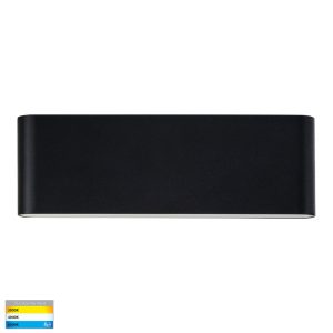 Lisse 12W 12V DC Up & Down Dimmable LED Wall Light Black / Tri-Colour - HV3652T-BLK-12V