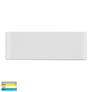 Lisse 12W 12V DC Up & Down Dimmable LED Wall Light White / Tri-Colour - HV3652T-WHT-12V