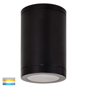 Lexan 3W/5W/7W Dimmable Surface Mounted LED Downlight Black Large / Tri-Colour - HV5832T-BLK