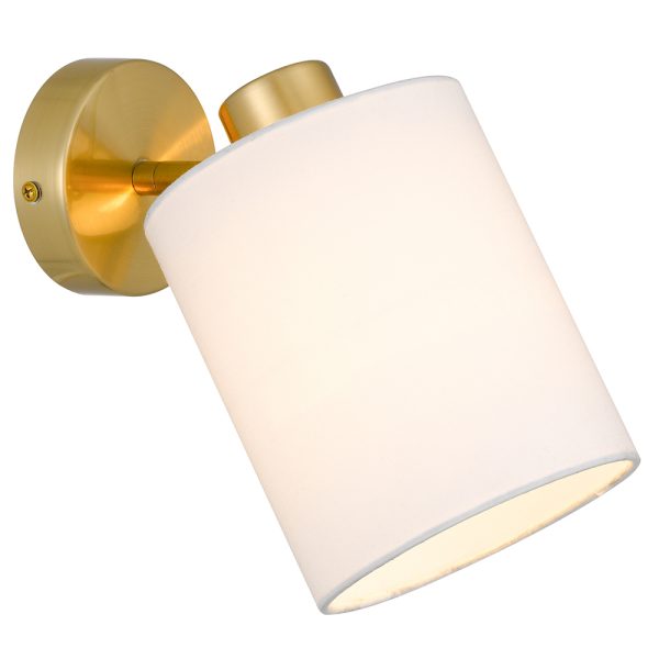 Malone Wall Light Antique Gold / White - MALONE WB-AGWH