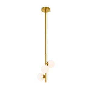 Moran 3 Light Pendant Antique Gold / Opal Matt - MORAN PE03-AGOP