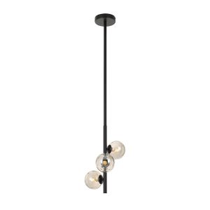 Moran 3 Light Pendant Black / Smoke - MORAN PE03-BKSM