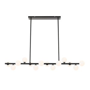 Moran 14 Light Pendant Black / Opal Matt - MORAN PE14-BKOP