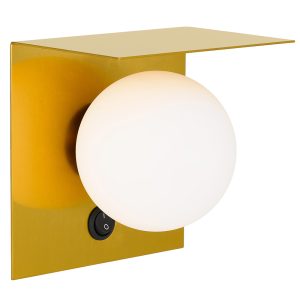 Olio 1 Light Wall Light Antique Gold / Opal Matt - OLIO WB1-AGOP