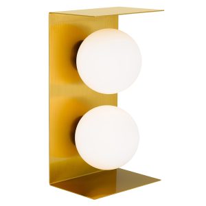 Olio 2 Light Wall Light Antique Gold / Opal Matt - OLIO WB2-AGOP