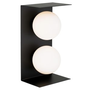 Olio 2 Light Wall Light Black / Opal Matt - OLIO WB2-BKOP