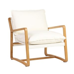 Malibu Natural Arm Chair White Linen - 32840