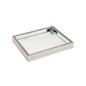 Zeta Small Mirrror Tray Antique Silver - 50496