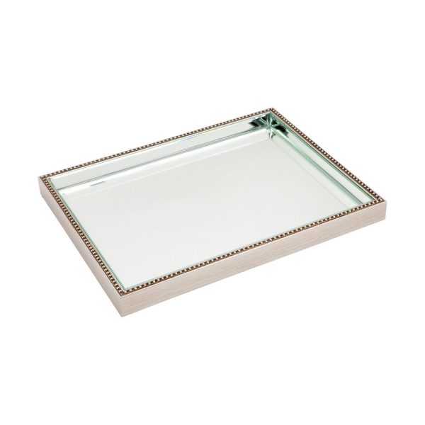 Zeta Large Mirrror Tray Antique Silver - 50497