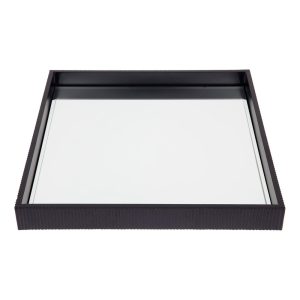 Miles Medium Mirrored Tray Black - 52972