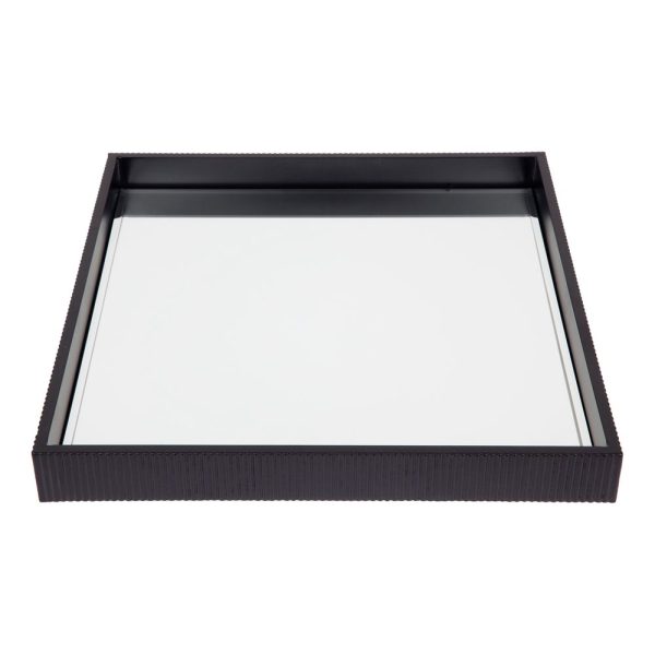 Miles Medium Mirrored Tray Black - 52972