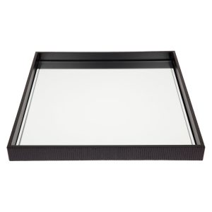 Miles Large Mirrored Tray Black - 52973