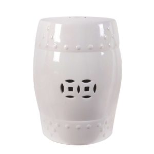 Garden Ceramic Stool White - DA68136WHIT