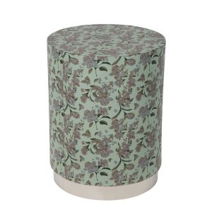 Hunter Drum Stool Floral Green - FUR1958