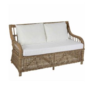 Kubu Rattan Two Seater Sofa With Cushions - KITFUR1303