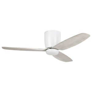 Seacliff 44" Dimmable 12W LED DC Ceiling Fan Matt White & Gessami Oak / Tri-Colour - 20523605