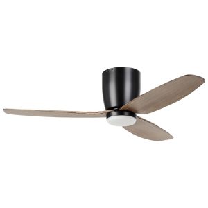 Seacliff 44" Dimmable 12W LED DC Ceiling Fan Matt Black & Walnut / Tri-Colour - 20523606