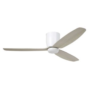 Seacliff 52" Dimmable 12W LED DC Ceiling Fan Matt White & Gessami Oak / Tri-Colour - 20523705