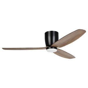 Seacliff 52" Dimmable 12W LED DC Ceiling Fan Matt Black & Walnut / Tri-Colour - 20523706