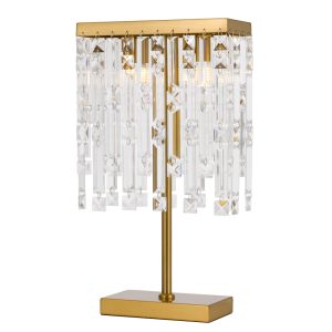 Cerone Crystal Table Lamp Antique Gold - CERONE TL-AGCLR