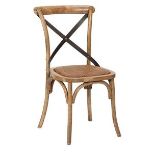 Denver Cross Back Oak Dining Chair Natural - FUR051R