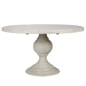 Alexe Round Pine 1200mm Dining Table White / Grey Wash - FUR1033