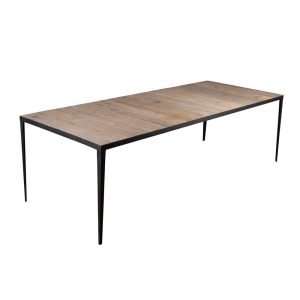 Sianna Wooden Metal Rectangle Dining Table Natural - FUR1295