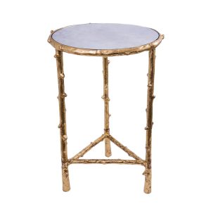 Twig Round Aluminium Side Table Gold  - FUR345