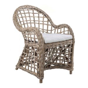 Mauritius Wicker Armchair With Cushion Natural - FUR492