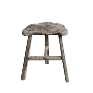 Shanxi 120 Year Antique Wooden Stool No.4 Natural - FUR597