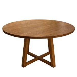 Denver Round 1400mm Dining Table Oak Timber Dark Natural - FUR660NAT