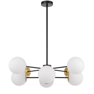 Marsten 8 Light Pendant Black / Opal Matt - MARSTEN PE8-BKOM