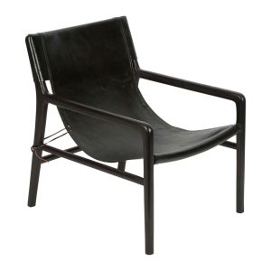 Ayun Leather Chair Black - RHDJ01BL