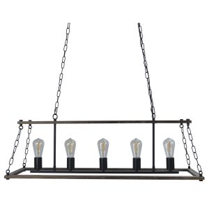 Island 5 Light Pendant Natural / Black - SL65115