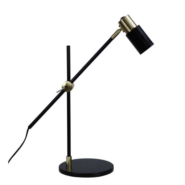 Charlie 1 Light Desk Lamp Satin Brass / Black - SL98533SB