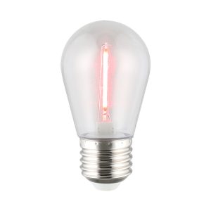 Shatterproof S14 12V LED 0.4W E27 Festoon Globe Pink - 205409