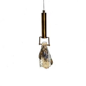 Crystal Cut 3W LED Pendant Gold Amber / Warm White