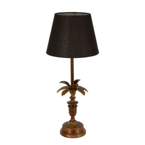 Dixon Table Lamp Brown With Ivory Black / Silver - ELHK2107