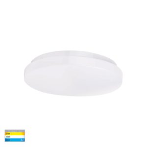 Ostra 12W LED Dimmable IP54 Oyster White / Tri-Colour - HV5884T-WHT