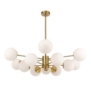 Marsten 12 Light Pendant Antique Gold / Opal Matt - MARSTEN PE12-AGO