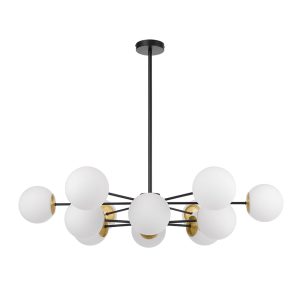 Marsten 12 Light Pendant Black / Opal Matt - MARSTEN PE12-BKO