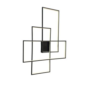 Multi Rectangle 72W LED Wall Light Matt Black / Warm White