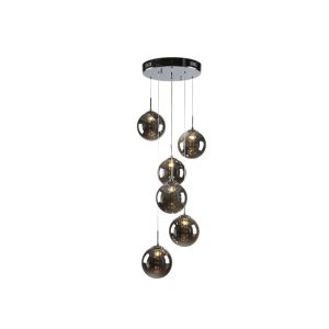 Bubbles 5 Light Pendant Black / Smoke