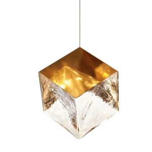 Cube 1 Light Pendant Gold