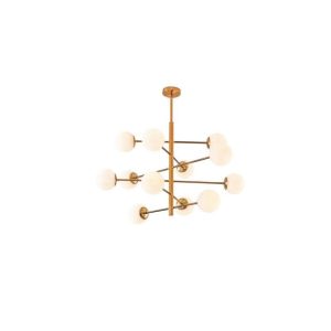 Solar 12 Light Pendant Gold / Opal