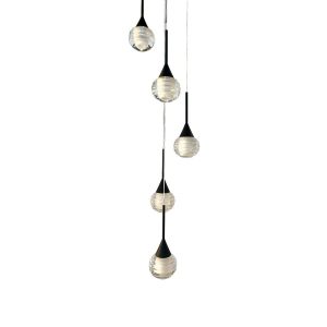 Toffee 5 Light LED Pendant Black / Warm White