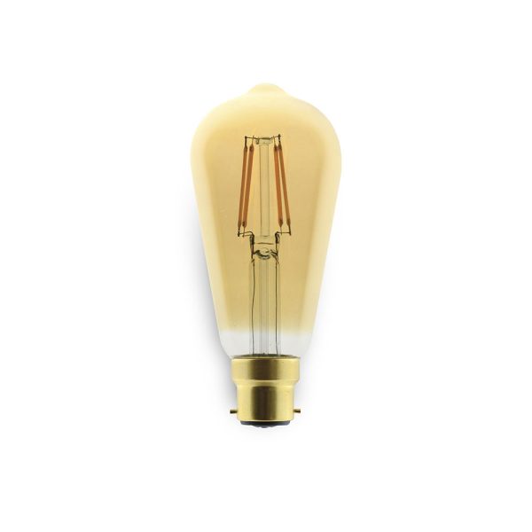 Filament Amber ST64 LED 5W B22 Dimmable / Warm White - AT9480/BC/WW/GC